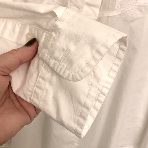 Ralph Lauren White Blouse Long Sleeve Embroidery front - Picture 5 of 15